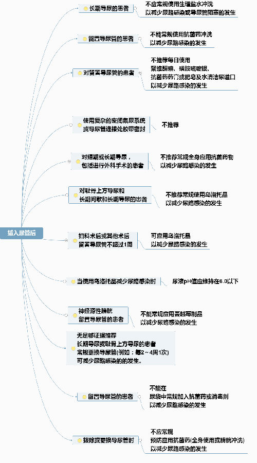 预防成人导尿管相关性尿路感染的思维导图