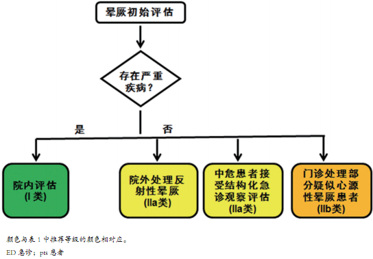 晕厥患者初始评估后的处理流程(2017美国晕厥指南)